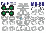 M35 090 KAV Models 1/35 Paint mask for the MH-90 (Kitty Hawk)