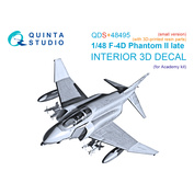 QDS+48495 Quinta Studio 1/48 3D Декаль интерьера для F-4D late Phantom II (Academy) (малая версия) (с 3D-печатными деталями)