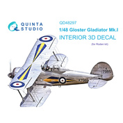 QD48297 Quinta Studio 1/48 3D Decal Interior cabin Gloster Gladiator MKI (Roden)