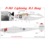 UR3243 UpRise 1/32 Декаль для P-38J Lightning, с полным набором тех. надписей