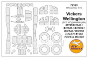 72123 KV Models 1/72 Маска на Vickers Wellington (ALL MODS) + маски на диски и колеса
