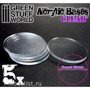 9299 Green Stuff World Acrylic Base, Round, 55 mm-clear / Acrylic Bases-Round 55 mm CLEAR