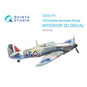 QD32140 Quinta Studio 1/32 3D Декаль интерьера кабины Hawker Hurricane Family (Fly)