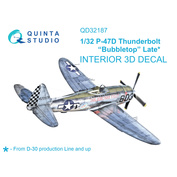 QD32187 Quinta Studio 1/32 3D Декаль интерьера кабины P-47D Thunderbolt Bubbletop (поздний) (Т$ач)