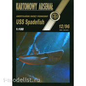 12/96 Haliński 1/100 Бумажная модель US submarine USS Spadefish