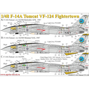 UR4818 UpRise 1/48 Декали для F-14A Tomcat VF-124 с тех. надписями