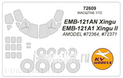 72609 KV Models 1/72 EMB-121AN Xingu / EMB-121A1 Xingu II + маски на диски и колеса