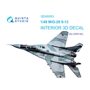 QD48093 Quinta Studio 1/48 3D Cabin Interior Decal MiGG-29 (9-13) (GWH)