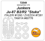 72549 KV Models 1/72 mask for Junkers Ju-87 B2/R2 