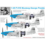 UR4836 UpRise 1/48 Декали для P-51D-5/30 Mustang George Preddy, с тех. надписями