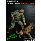 B6-35053 Bravo-6 1/35 U.S. Army Inf.(4) K9 Scout Team / Разведывательная группа армии США (4) К9