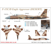 UR7298 Sunrise 1/72 Decals for F-15C/D, Aggressor (Desert)