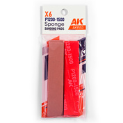 AK9553 AK Interactive Губка с зернистостью P1200-1500 (6 шт.) / Sponge P1200-1500 Grit (6 Units)