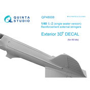 QP48008 Quinta Studio 1/48 Внешние усиливающие стрингеры для Илюшин-2 (одноместный) (все модели)