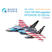 QD+32252 Quinta Studio 1/32 3D Декаль интерьера кабины F-15C PAD-upgraded (Tamiya) (с 3D-печатными деталями)