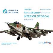 QD32001 Quinta Studio 1/32 3D Decal interior cabin su-25 (for the Trumpeter model)