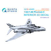 QDS+48485 Quinta Studio 1/48 3D Декаль интерьера для F-4B Phantom II (Academy) (малая версия) (с 3D-печатными деталями)