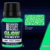 2408 Green Stuff World Пигмент светящийся в темноте - зеленый 30 мл / Glow in the Dark - SOUL GREEN