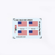 3DL53001 Eduard 1/350 3D декали Американский флаг, Вторая Мировая SPACE