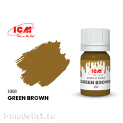 C1061 ICM Paint for creativity, 12 ml, color Green-brown (Green Brown)