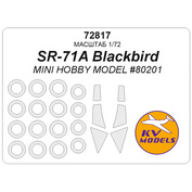 72817 KV Models 1/72 Окрасочная маска для SR-71A Blackbird (Mini Hobby Model #80201) + маски на диски и колеса