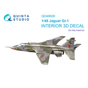 QD48606 Quinta Studio 1/48 3D Декаль интерьера кабины Jaguar Gr.1 (Kitty Hawk)