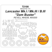 72108 KV Models 1/72 Маска для Lancaster Mk.I/III / B.III 