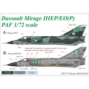 UR7277 UpRise 1/72 Декали для Mirage IIIEP/EP(O) Pakistan Air Force