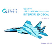 QD72079 Quinta Studio 1/72 3D Декаль интерьера кабины F-15C Early/F-15A/F-15J ранний (GWH)