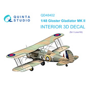 QD48402 Quinta Studio 1/48 3D Декаль интерьера кабины Gloster Gladiator MKII (I Love Kit)