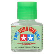 87038 Tamiya Liquid glue with a thin brush 40 ml. - glass jar.
