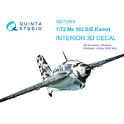 QD72083 Quinta Studio 1/72 3D Декаль интерьера кабины Me 163 (Academy)