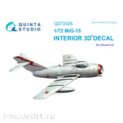 QD72026 Quinta Studio 1/72 3D Декаль интерьера кабины MiGG-15 (для модели Eduard)