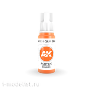 AK11218 AK Interactive Краска акриловая 3rd Generation прозрачная оранжевая, 17 мл