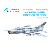 QDS-48480 Quinta Studio 1/48 3D Декаль интерьера кабины С-17М4/С-22М4 (Hobby Boss) (малая версия)