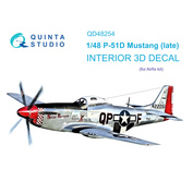 QD48254 Quinta Studio 1/48 3D Декаль интерьера кабины P-51D Late (Airfix)