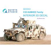 QD35043 Quinta Studio 1/35 3D Декаль интерьера кабины для семейства HUMVEE (Bronco)