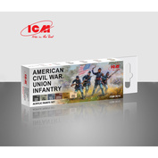 C3013 ICM Набор акриловых красок для фигур Гражданская война в Америке. Пехота Союза. Набор №2
