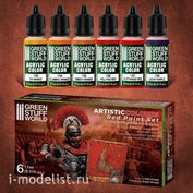 10118 Green Stuff World Set of red acrylic paints / Paint Set - Red
