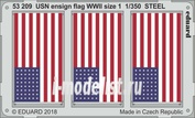 53209 Eduard photo etched parts 1/350 USN flags, World war II, size 1, сталь0