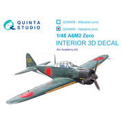 QD48469 Quinta Studio 1/48 3D Декаль интерьера кабины A6M2 Zero (производства Nakajima) (Academy)