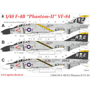 UR48198 UpRise 1/48 Декаль для F-4B/N/J Phantom-II VF-84 (удаляемая лаковая подложка)