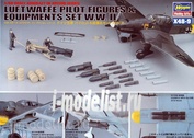 Hasegawa 36009 1/48 Luftwaffe pilot Figures Pilot Figures & Equipments Set W. W. II
