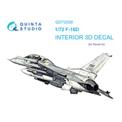 QD72058 Quinta Studio 1/72 3D Декаль интерьера кабины F-16D (Revell)