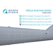 QRV-034 Quinta Studio 1/24 Triple riveting rows (riveting size 0.25 mm, interval 1.0 mm), white, total length 3.2 m
