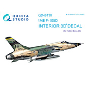 QD48138 Quinta Studio 1/48 3D Декаль интерьера кабины F-105D (для модели HobbyBoss)