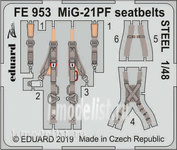 FE953 Edward 1/48 photo-Etching MiG-21PF steel belts