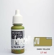 70978 Vallejo Краска акриловая `Model Color` Желтый темный / Dark Yellow