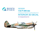 QD32220 Quinta Studio 1/32 3D Декаль интерьера кабины P-40N late (Hasegawa/Eduard)