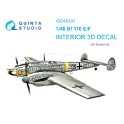 QD48301 Quinta Studio 1/48 3D Декаль интерьера кабины Bf 110E/F (Eduard)